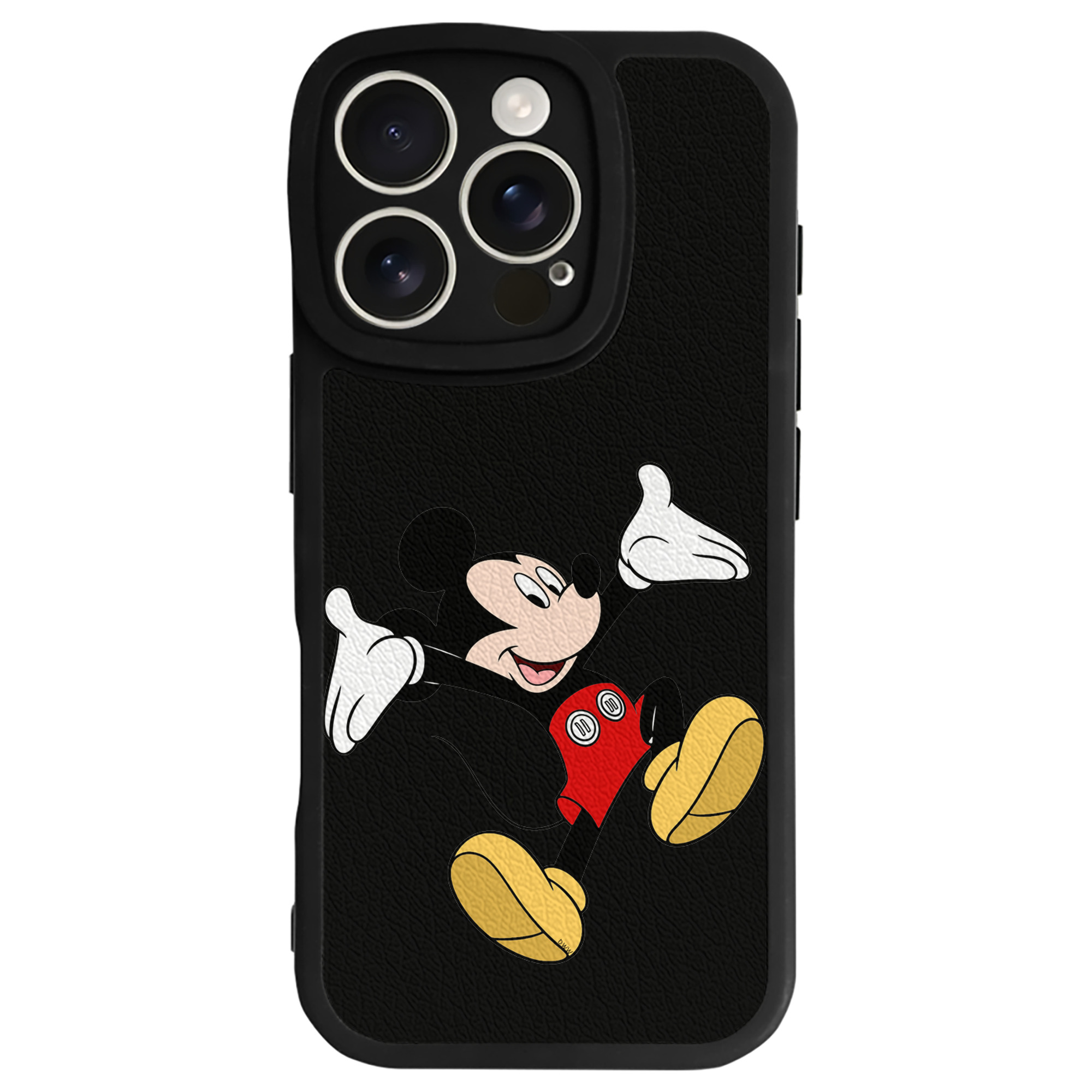 （画像用） ミッキーマウス Mickey Mouse 【iPhone 16シリーズ対応】シリコンスマホケース（レザー調） 材質：シリコン
